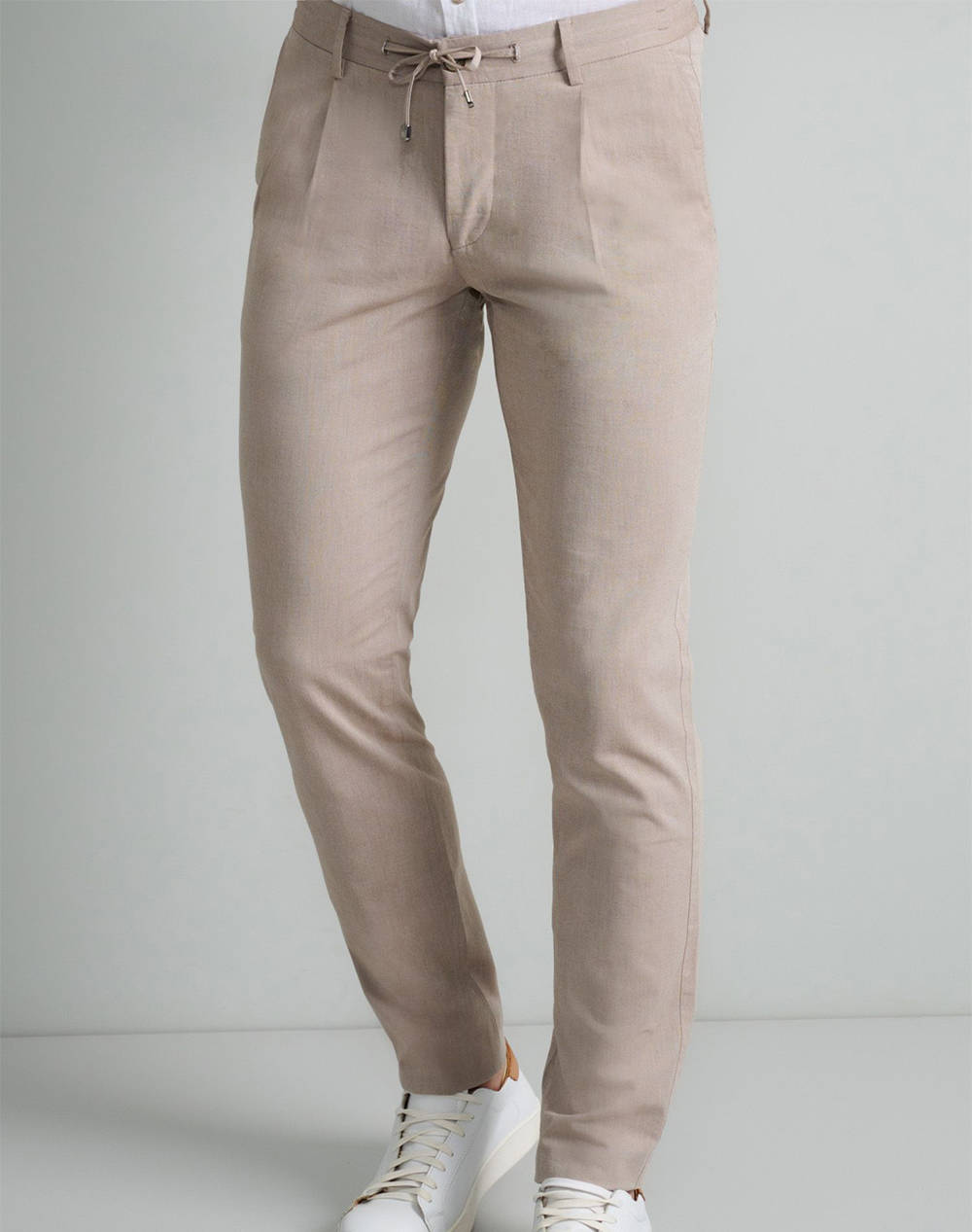 Navy&green pantaloni-pleated