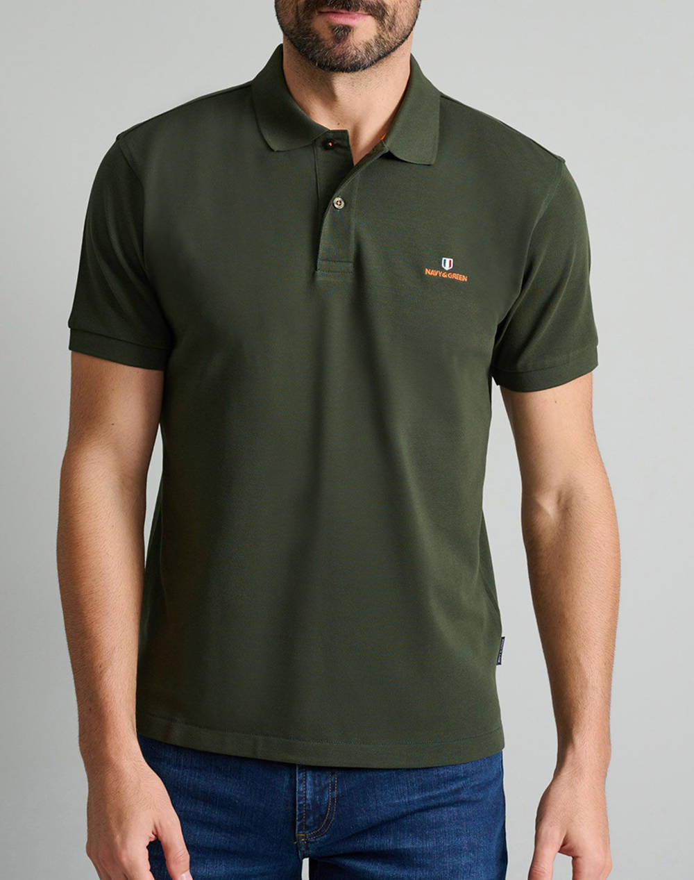 Navy&green polo bluza-custom fit