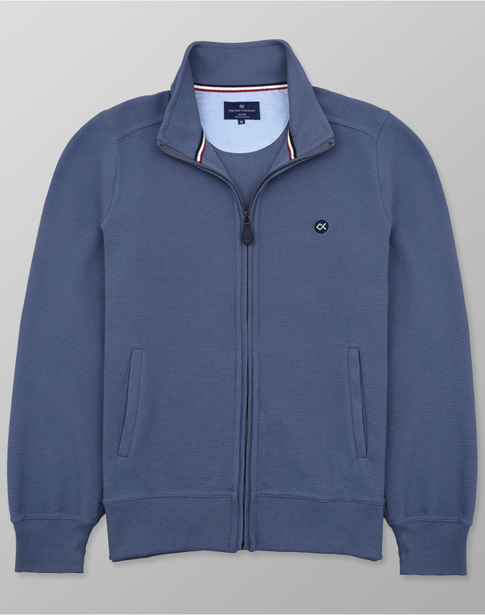 Oxford company cardigan zip 50%cotton-50%polyester bluza