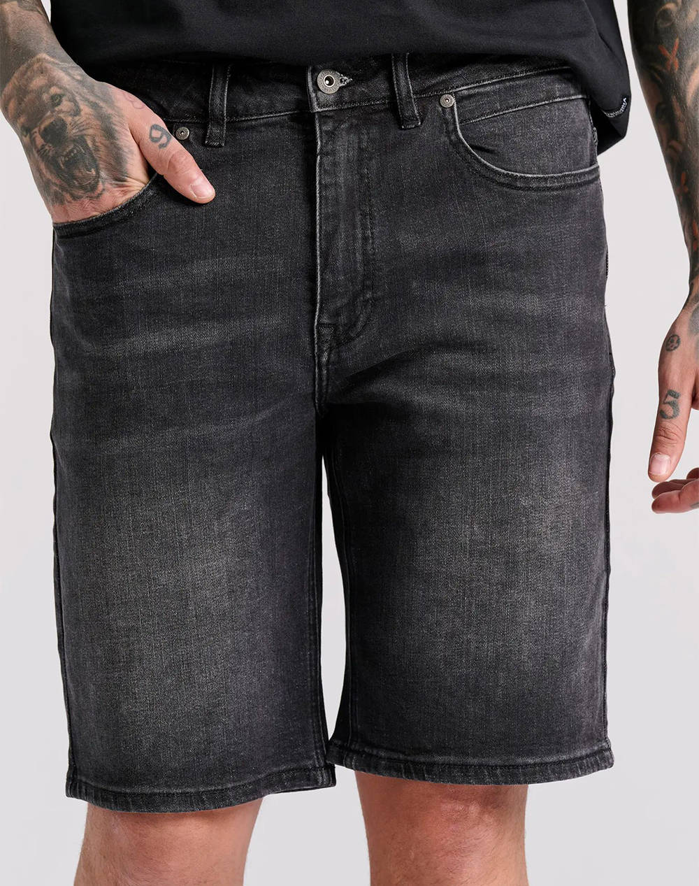 Funky buddha pantaloni scurti de blug de barbati cu washed effects