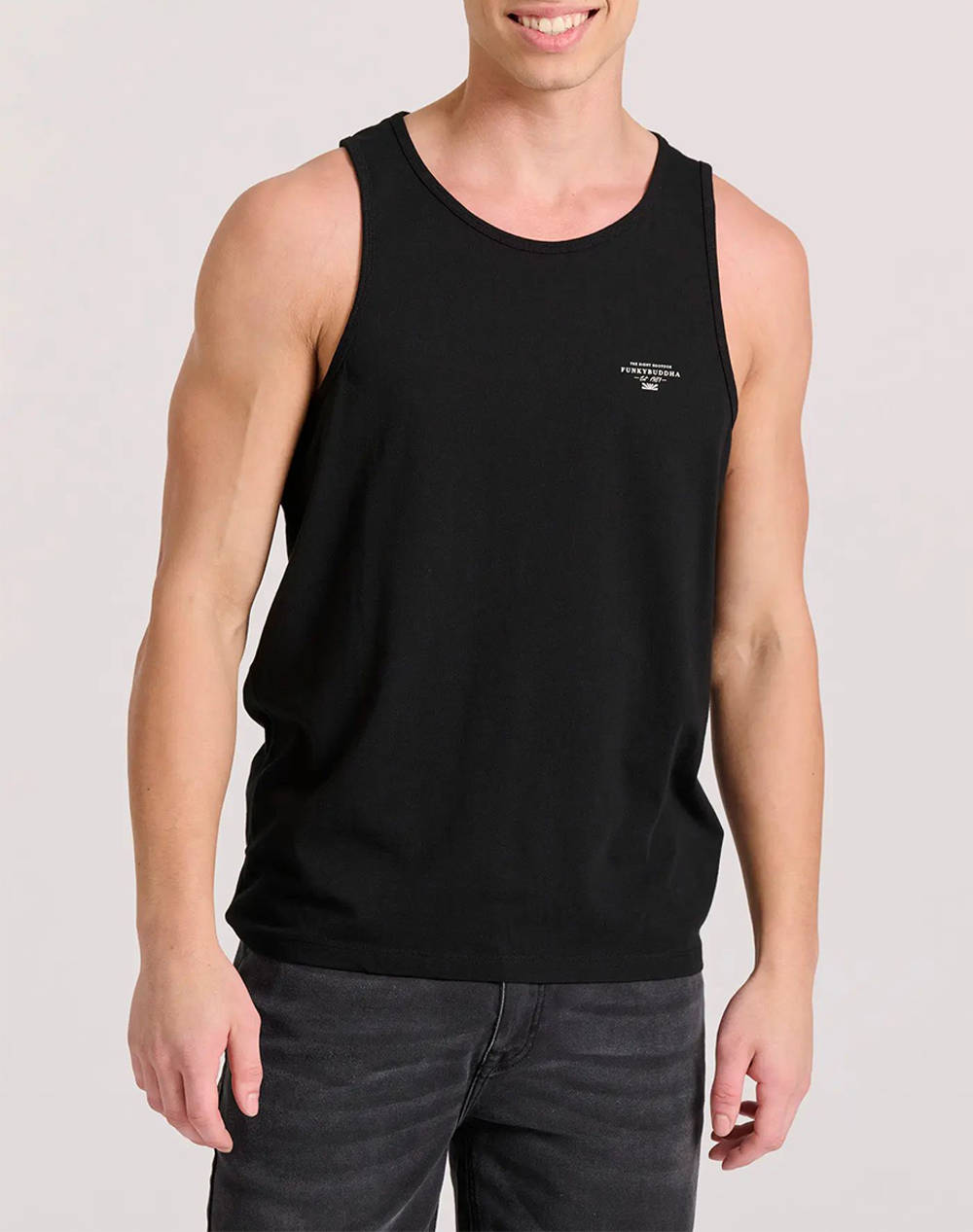 Funky buddha tank top de barbati cu logo-ul pe piept