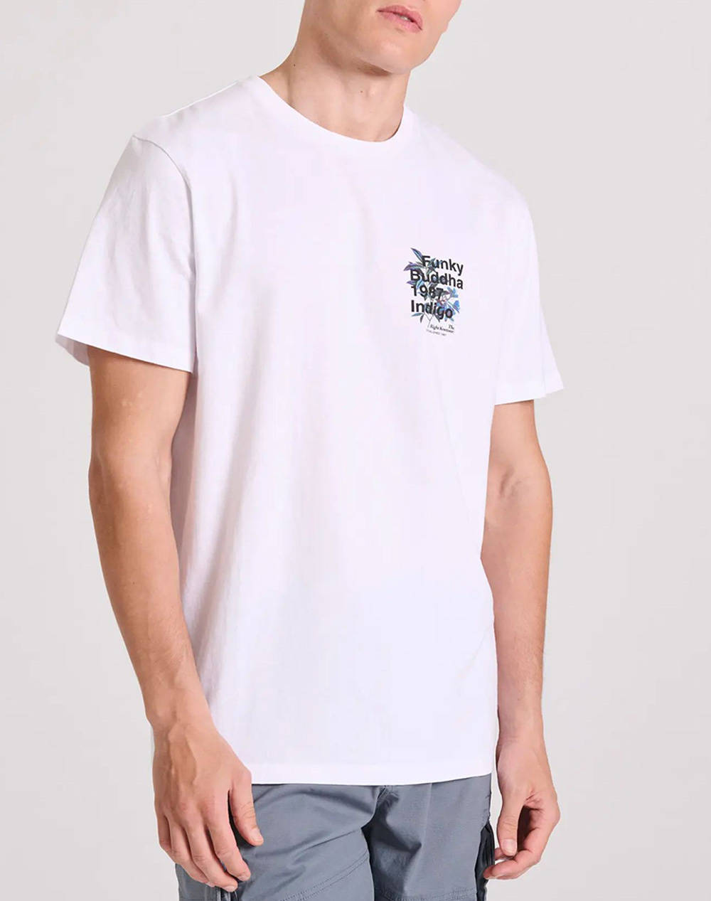Funky buddha t-shirt cu imprimeu floral frame pe spate