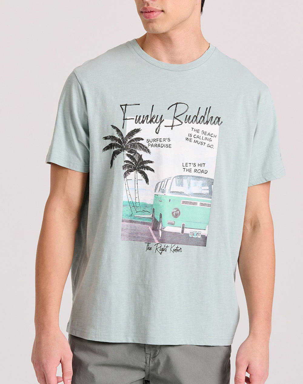 Funky buddha t-shirt cu imprimeu vintage look