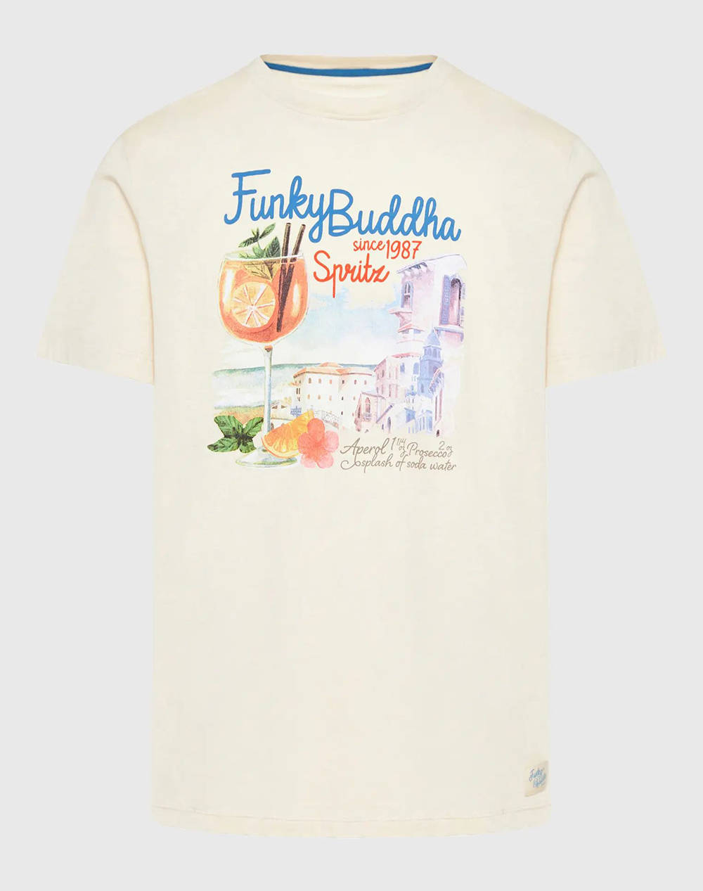 Funky buddha t-shirt cu imprimeu vintage coctail