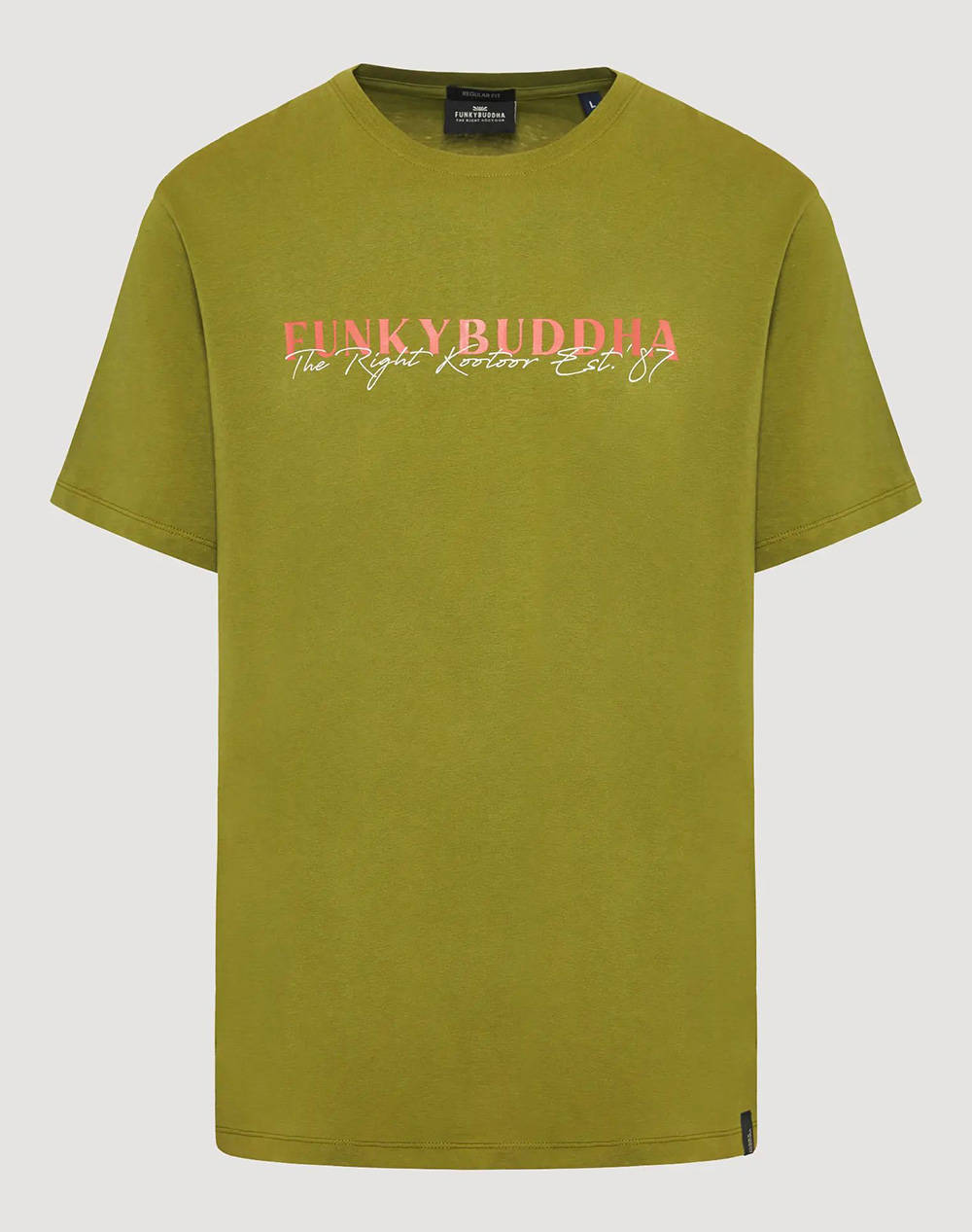 Funky buddha t-shirt cu imprimeu branded din bumbac organic
