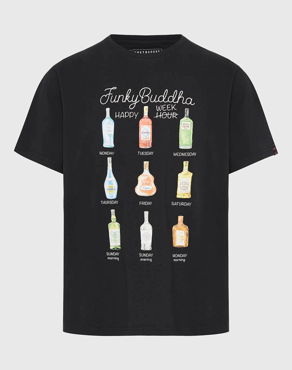 Funky buddha t-shirt cu imprimeu weekly plan