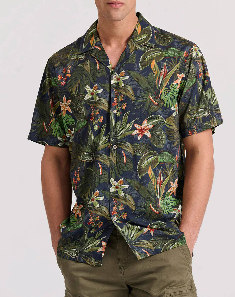 Funky buddha relaxed fit resort camasa cu all over model tiparit