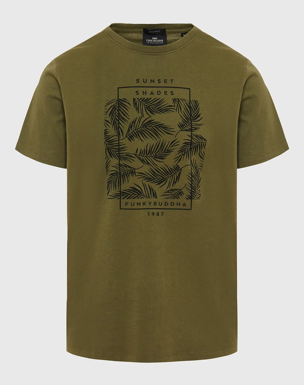 FUNKY BUDDHA T-shirt cu botanic frame model tiparit
