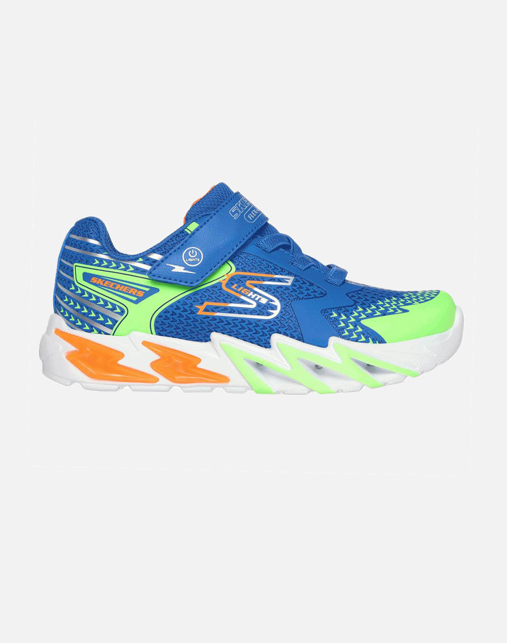 Skechers lighted gore & strap sneaker w/ angular outsole details