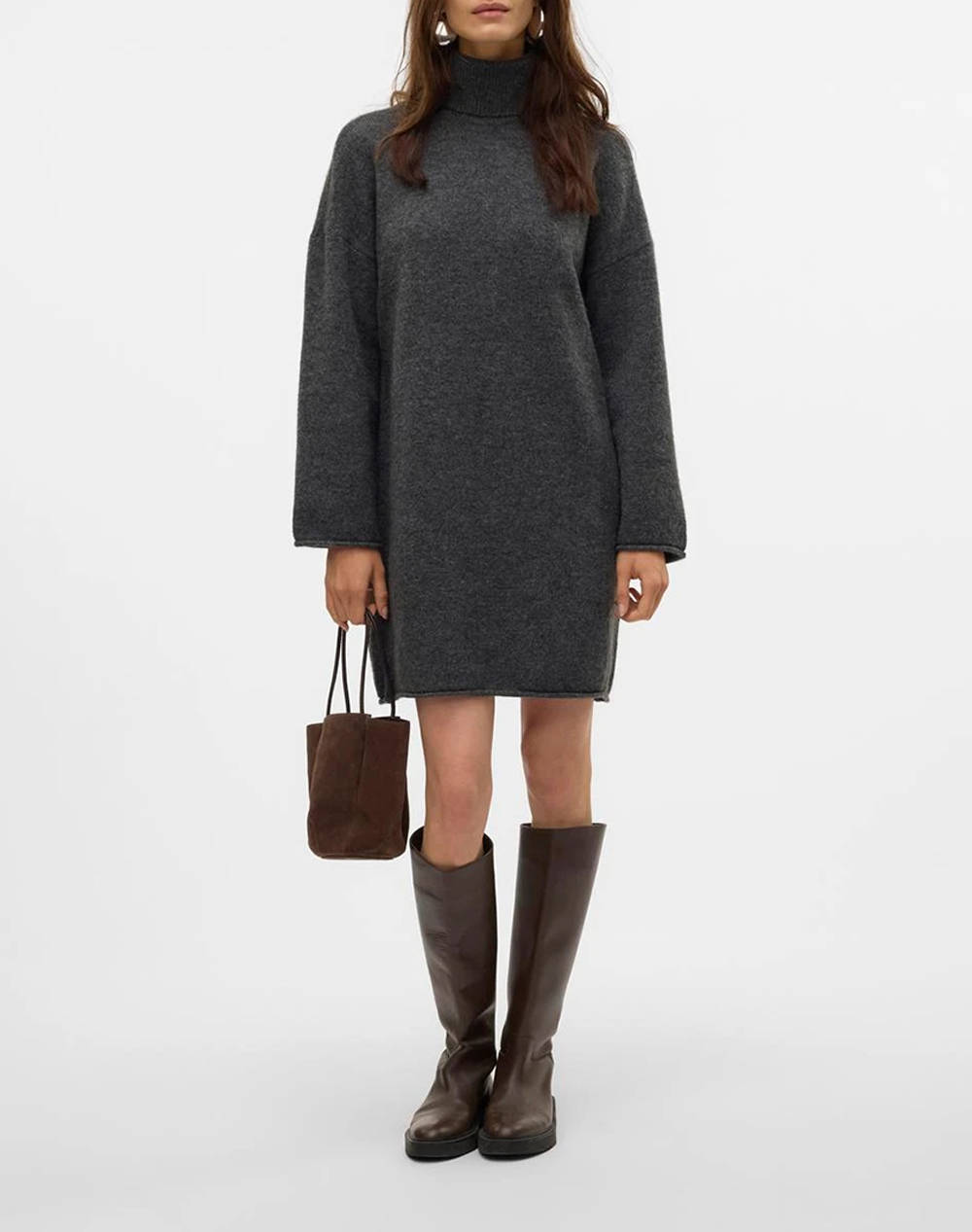 AWARE BY VERO MODA VMGEMMA LS ROLL NECK KNIT DRESS VMA NOOS