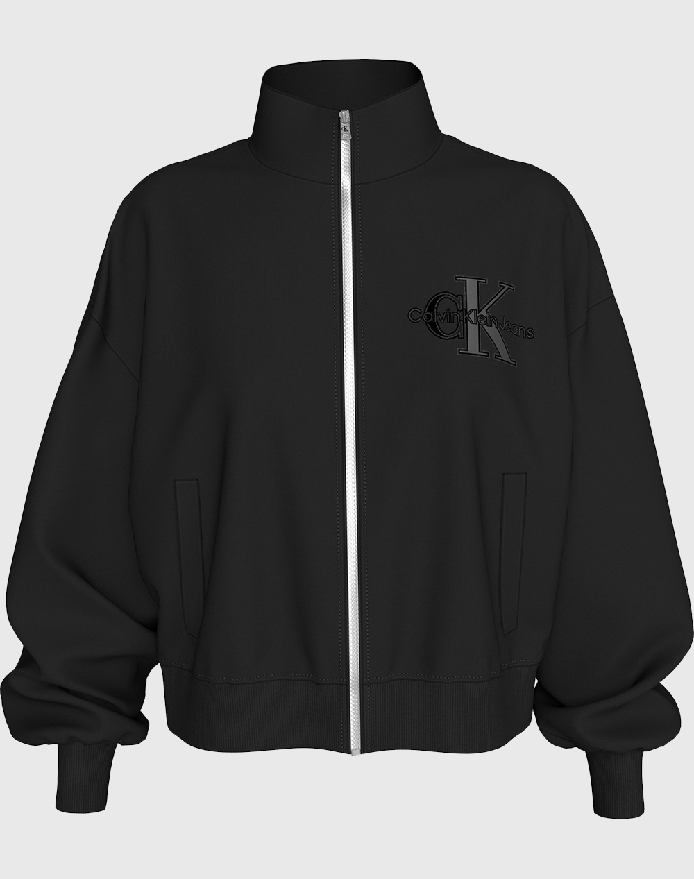 Calvin klein satin applique zip-through