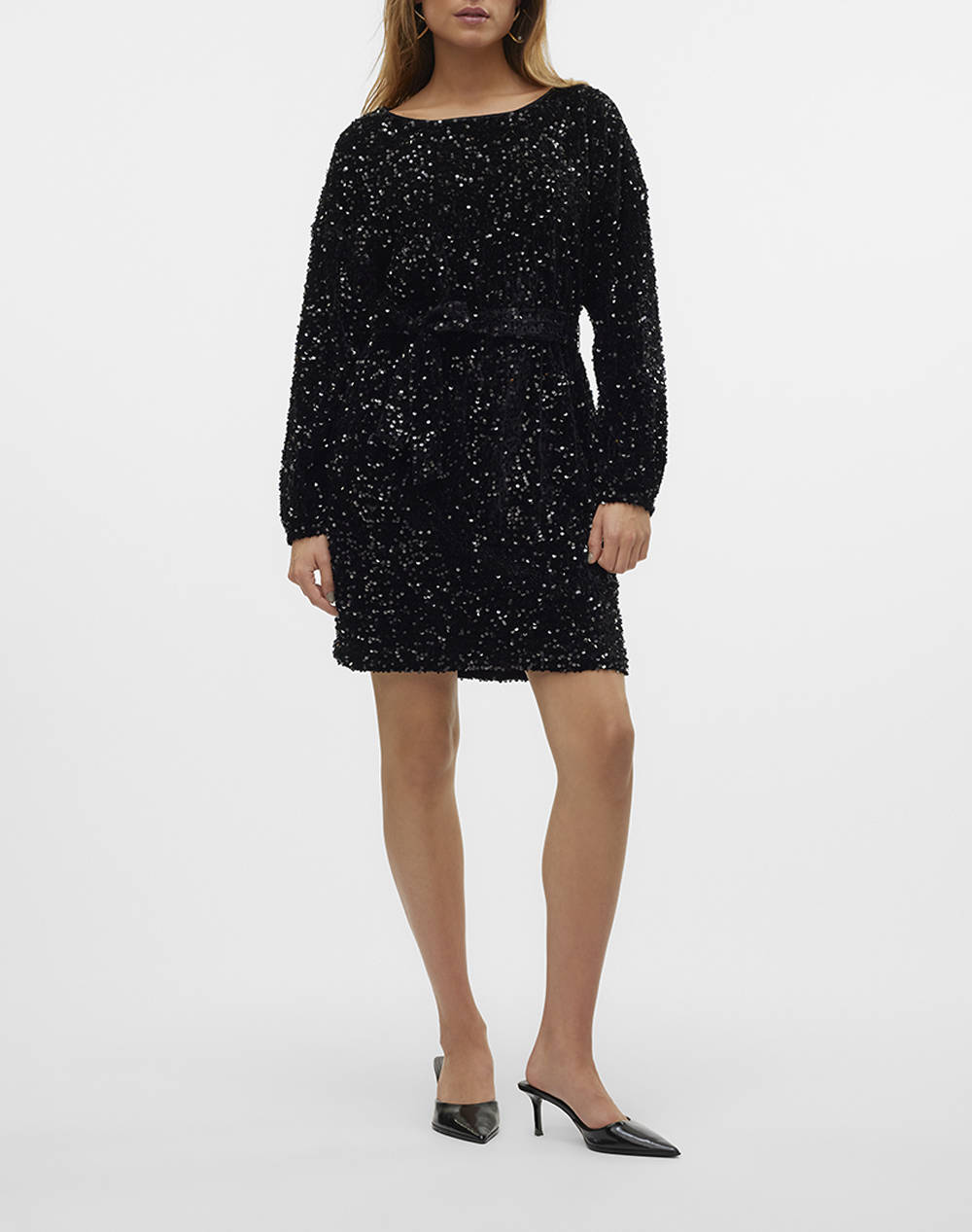 VERO MODA VMBELLA LS BOATNECK SHORT DRESS JRS