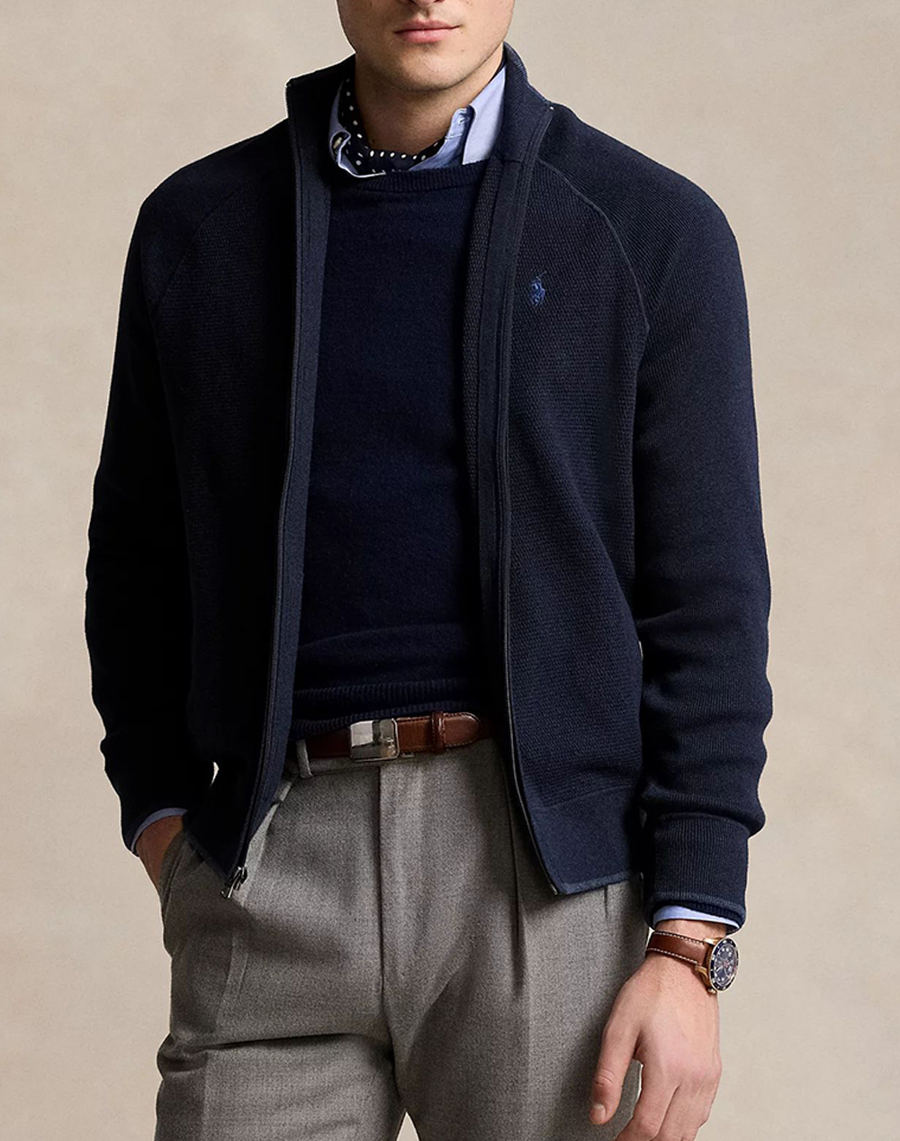 Ralph lauren lstxtblkfz-long sleeve-full zip
