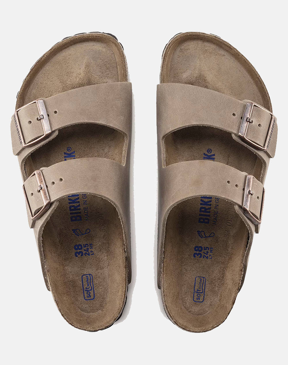 BIRKENSTOCK S26 LEATHER ARIZONA SFB LEOI TABACCO BROWN 35 - 50 REGULAR CORE ESSENTIAL INCALTAMINTE UNISEX