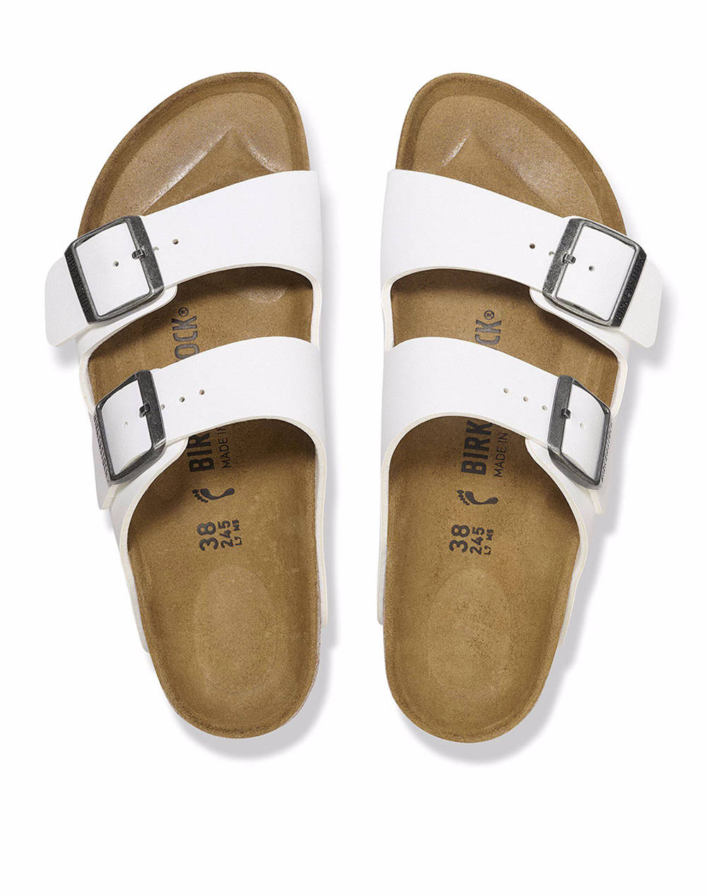 BIRKENSTOCK SYNTHETICS ARIZONA BF WHITE 35 - 46 NARROW CORE ESSENTIAL INCALTAMINTE UNISEX