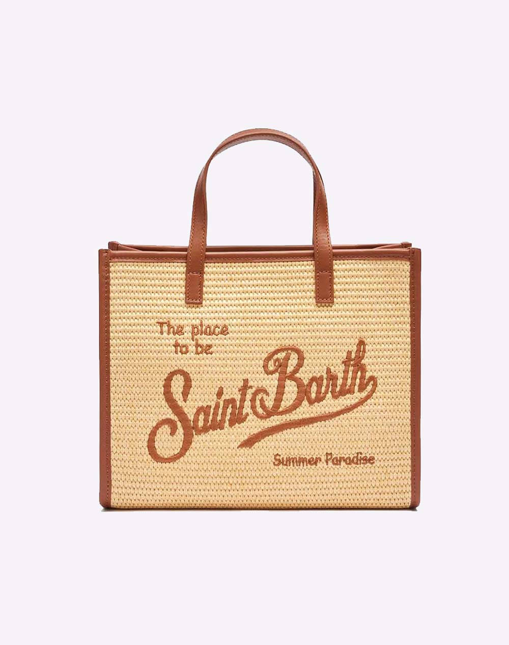 MC2 VIVIAN MID STRAW-STRAW HANDBAG WITH PIPING-1118 EMB (Dimensiuni: 28 x 23 x 15cm.)