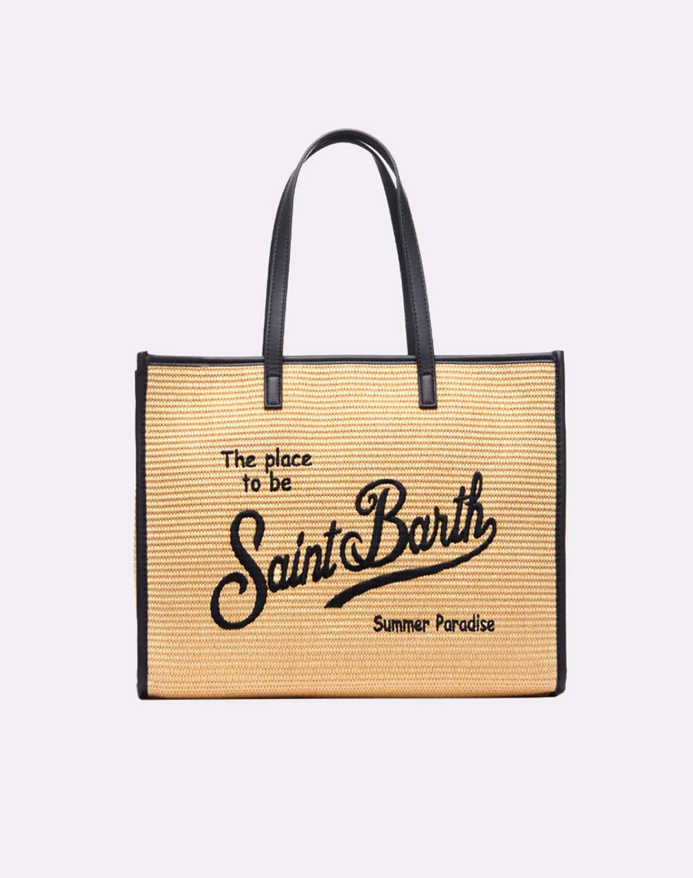 MC2 VIVIAN STRAW STRAW SHOULDER BAG WITH PIPING (Dimensiuni: 38 x 30 x 14cm.)
