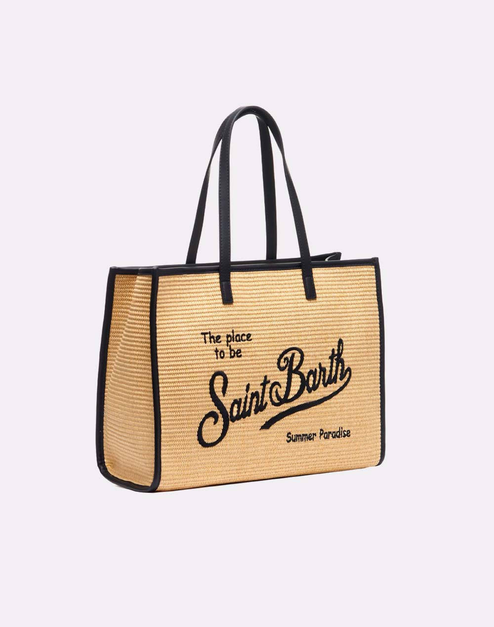 MC2 VIVIAN STRAW STRAW SHOULDER BAG WITH PIPING (Dimensiuni: 38 x 30 x 14cm.)
