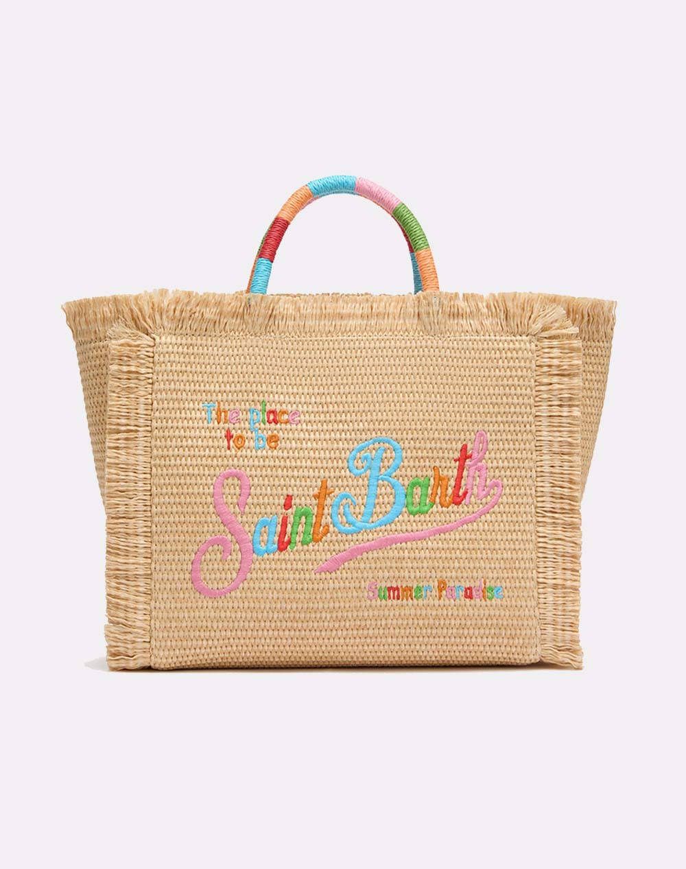 MC2 COLETTE STRAW N-STRAW BAG WITH HANDLE-11 MULTIC EMB (Dimensiuni: 26 x 23 x 15 cm.)