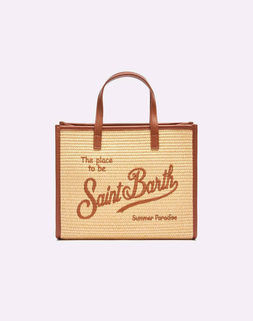 MC2 VIVIAN STRAW-STRAW SHOULDER BAG WITH PIPING-1118 EMB (Dimensiuni: 38 x 30 x 14cm.)
