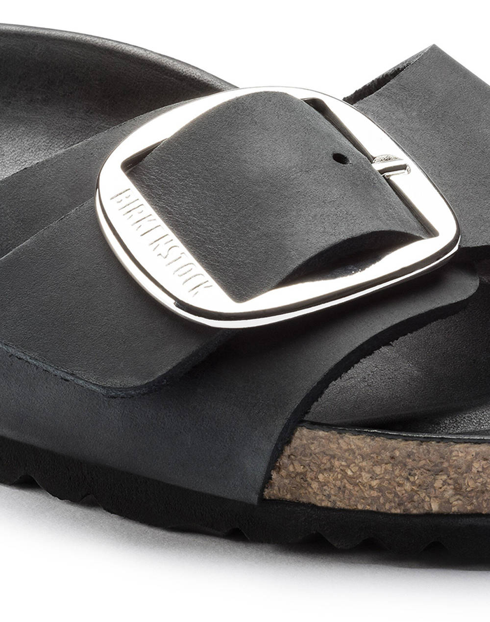 BIRKENSTOCK F25 LEATHER MADRID BIG BUCKLE LEOI BLACK HEX 35 - 43 NARROW CORE ESSENTIAL INCALTAMINTE DAMA