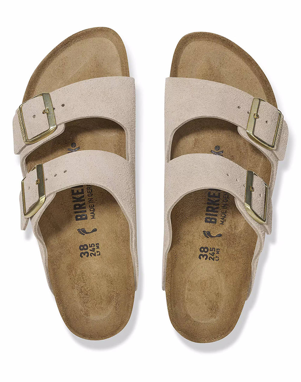 BIRKENSTOCK S26 LEATHER ARIZONA LEVE SANDCASTLE 35 - 43 NARROW SEASONAL INCALTAMINTE DAMA