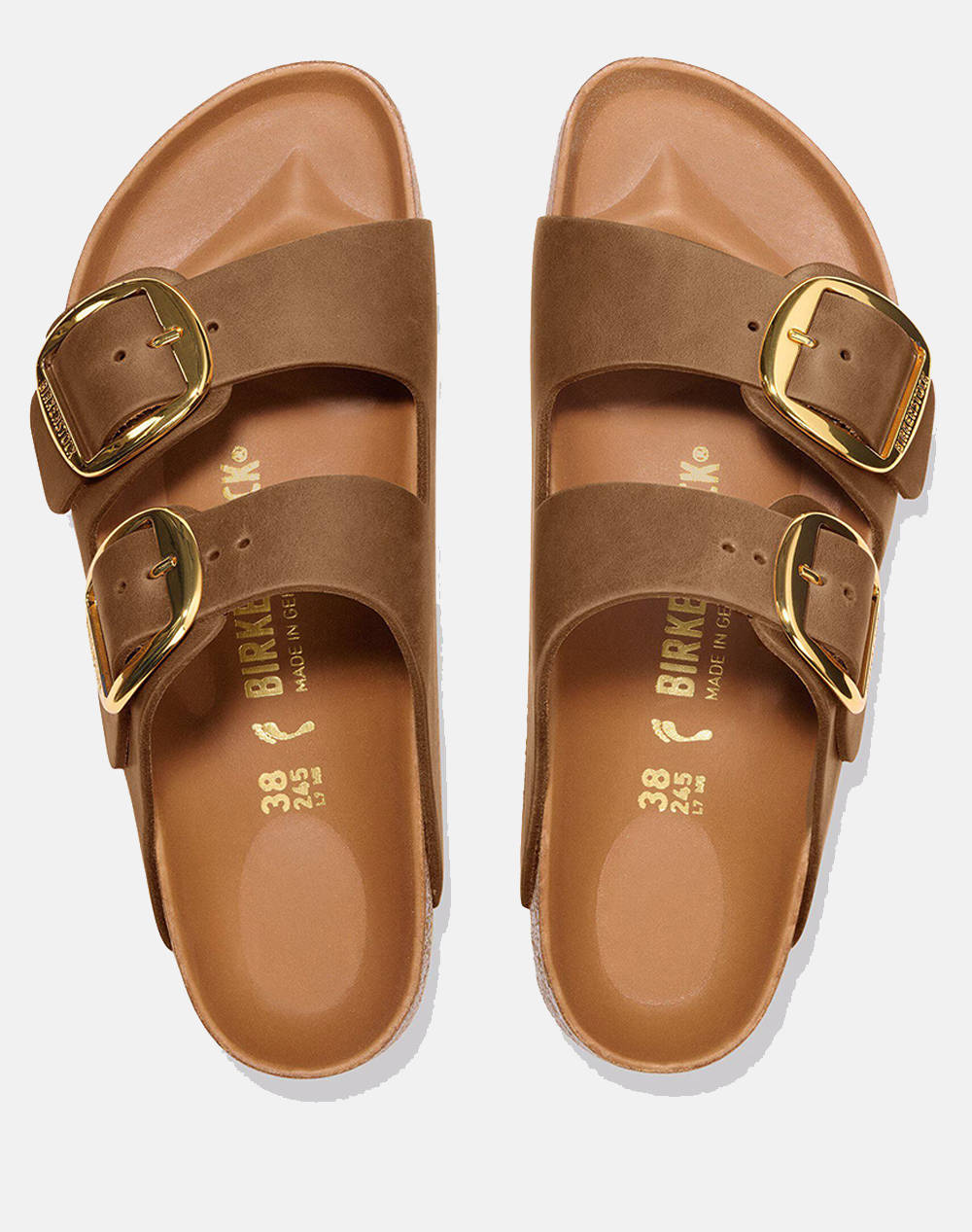 BIRKENSTOCK F25 LEATHER ARIZONA BIG BUCKLE LEOI COGNAC HEX 35 - 43 NARROW CORE ESSENTIAL INCALTAMINTE DAMA