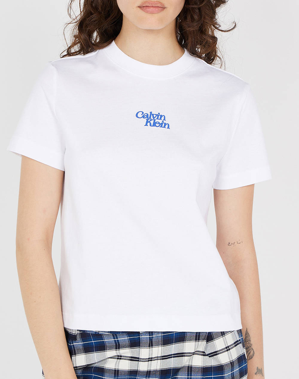 CALVIN KLEIN JEANS SS FLOCKED LOGO CN TEE