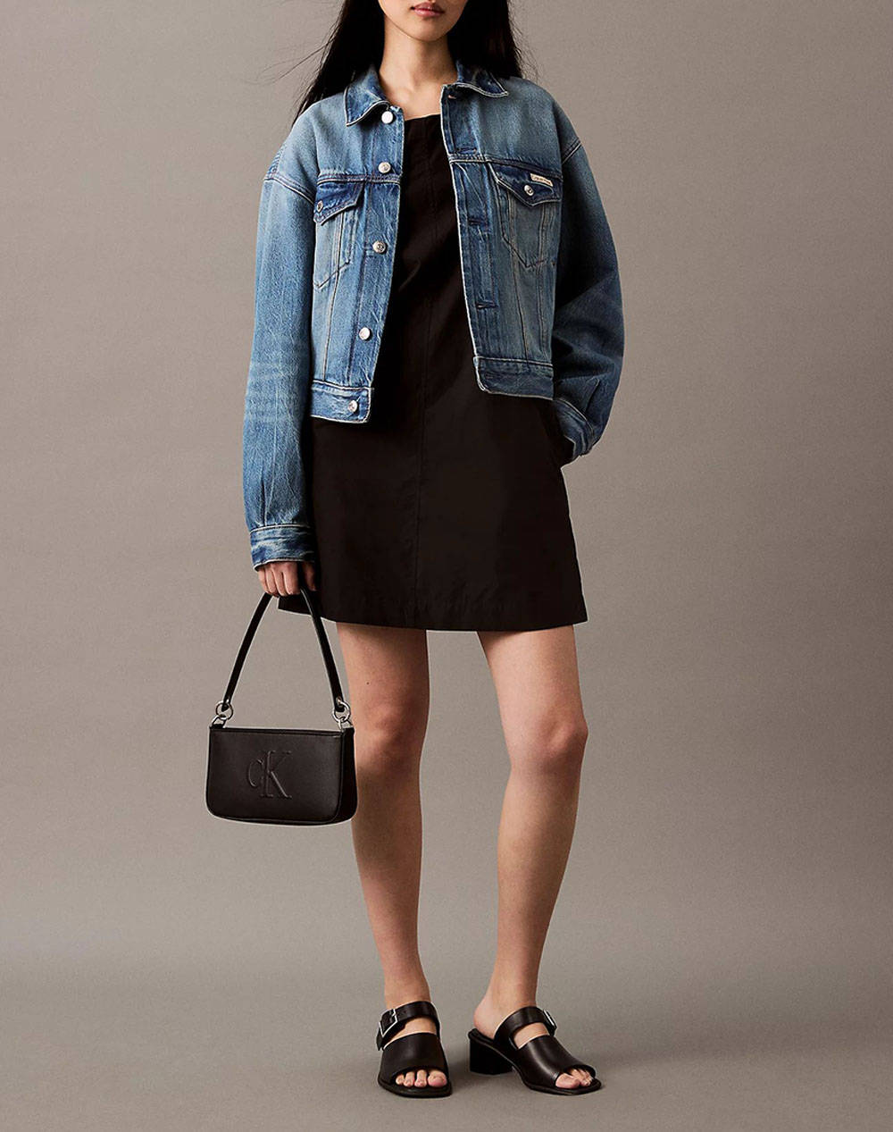 CALVIN KLEIN JEANS POPLIN SLEEVELESS MINI DRESS
