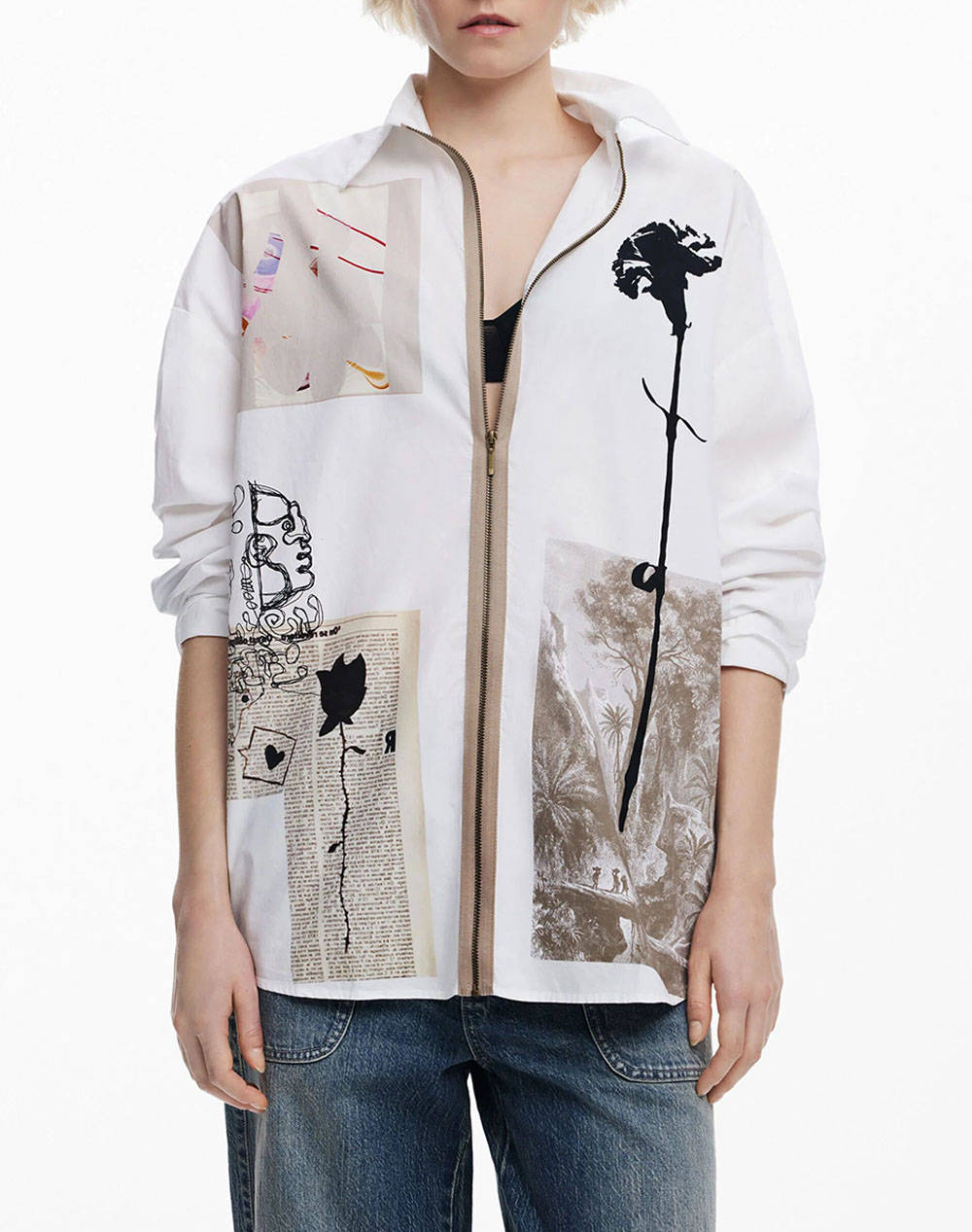 DESIGUAL D2 SHIRT_RECORTES_LACROIX CAMASA DE DAMA