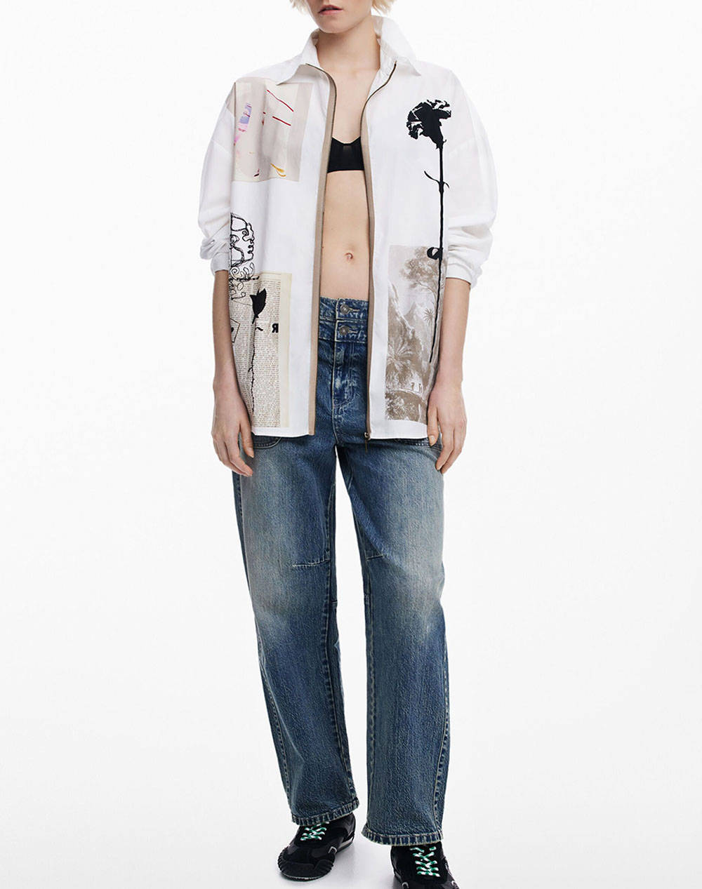 DESIGUAL D2 SHIRT_RECORTES_LACROIX CAMASA DE DAMA