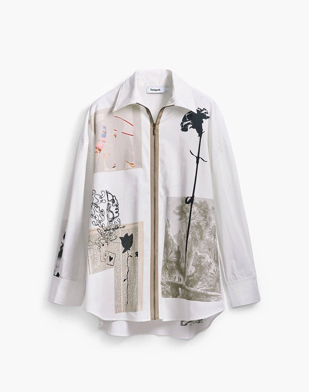 DESIGUAL D2 SHIRT_RECORTES_LACROIX CAMASA DE DAMA