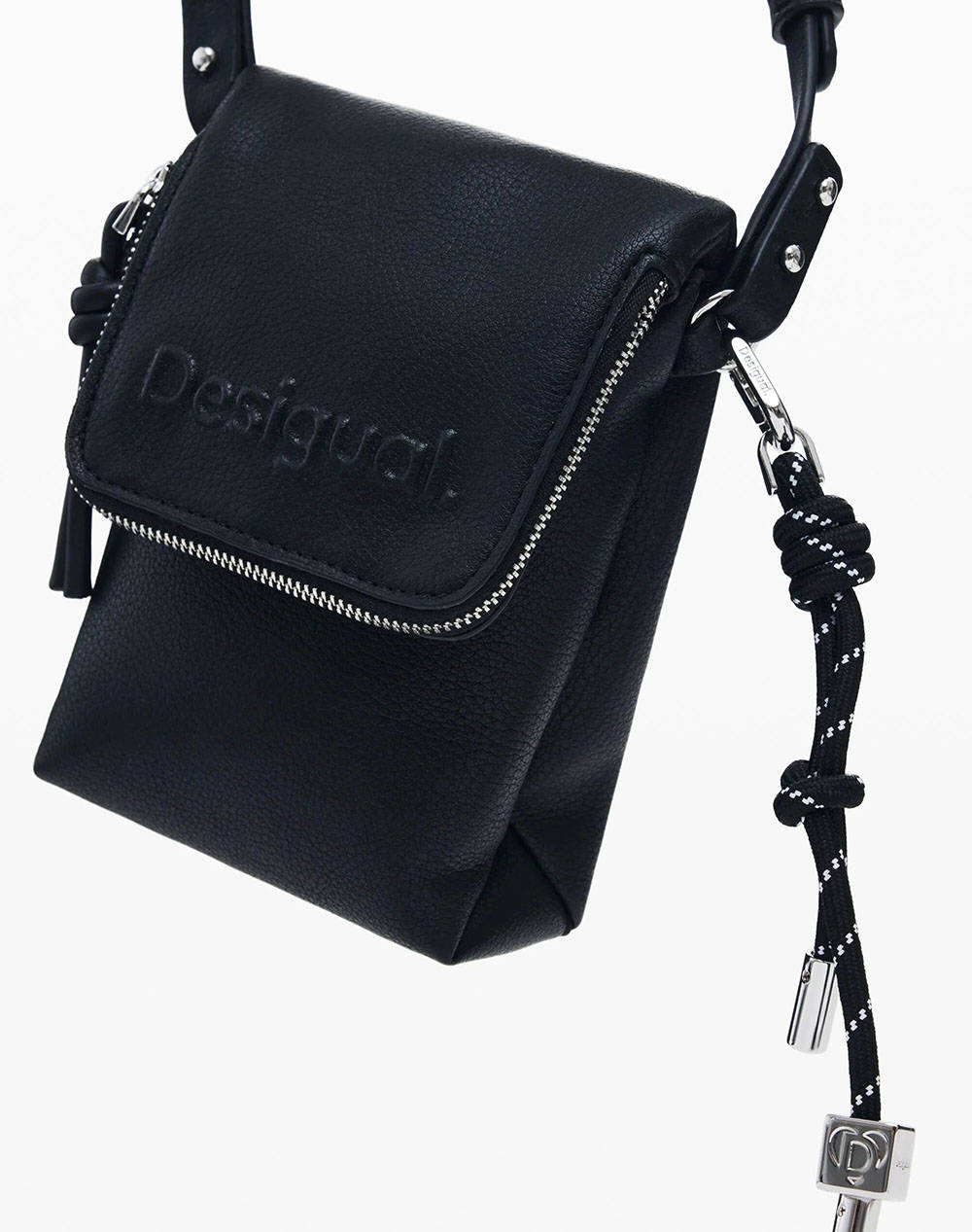 DESIGUAL D2 MONE_HALF PHONE BLACK PORTOFEL DE DAMA (Dimensiuni: 12 x 17.5 x 5cm.)