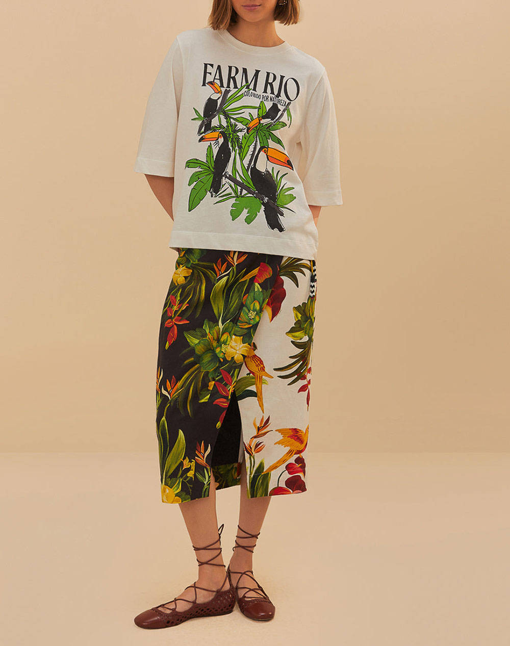 FARM RIO NATURE LOVERS TUCANS OFF T-SHIRT