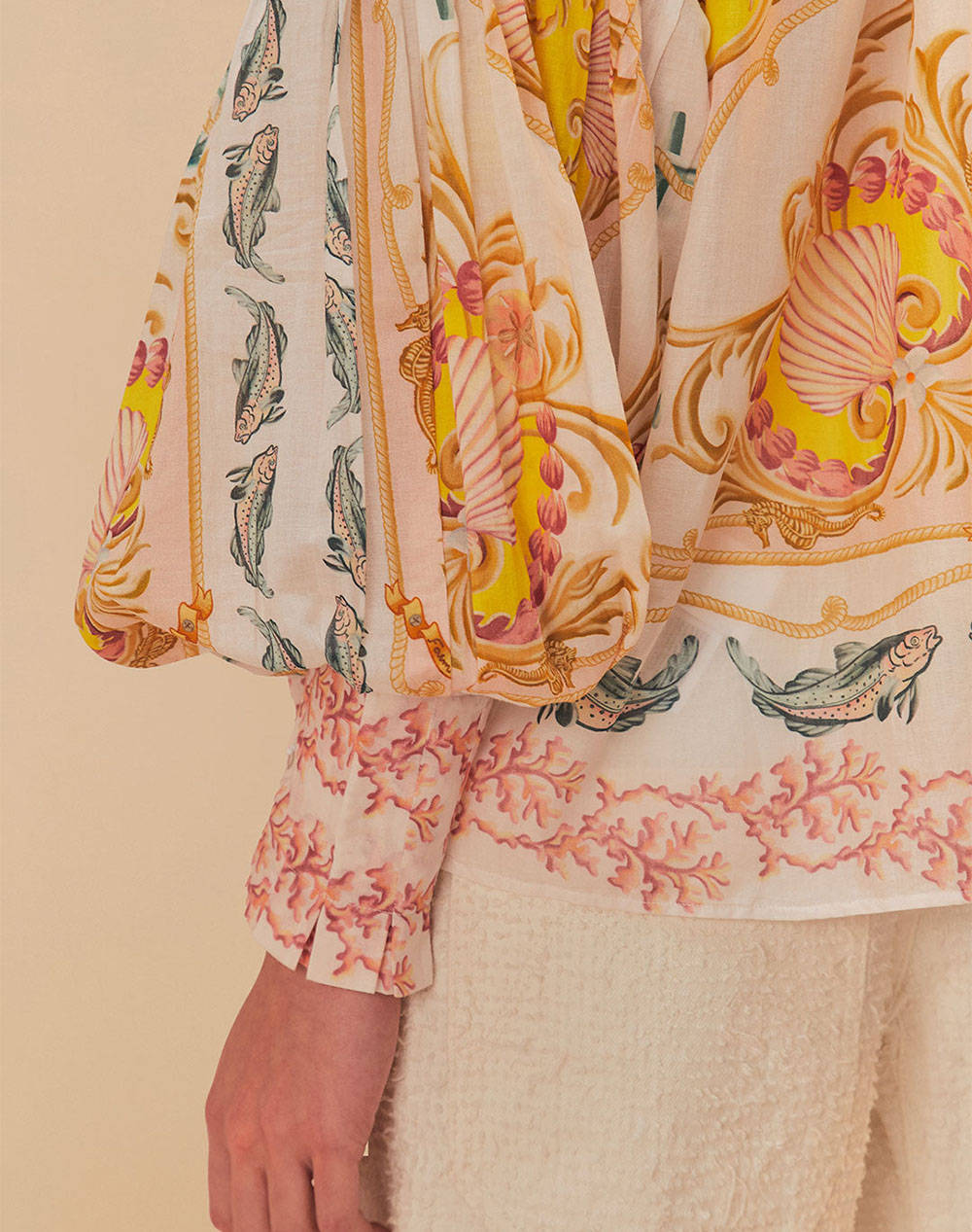 FARM RIO MARITIME MAGIC OFF-WHITE BLOUSE