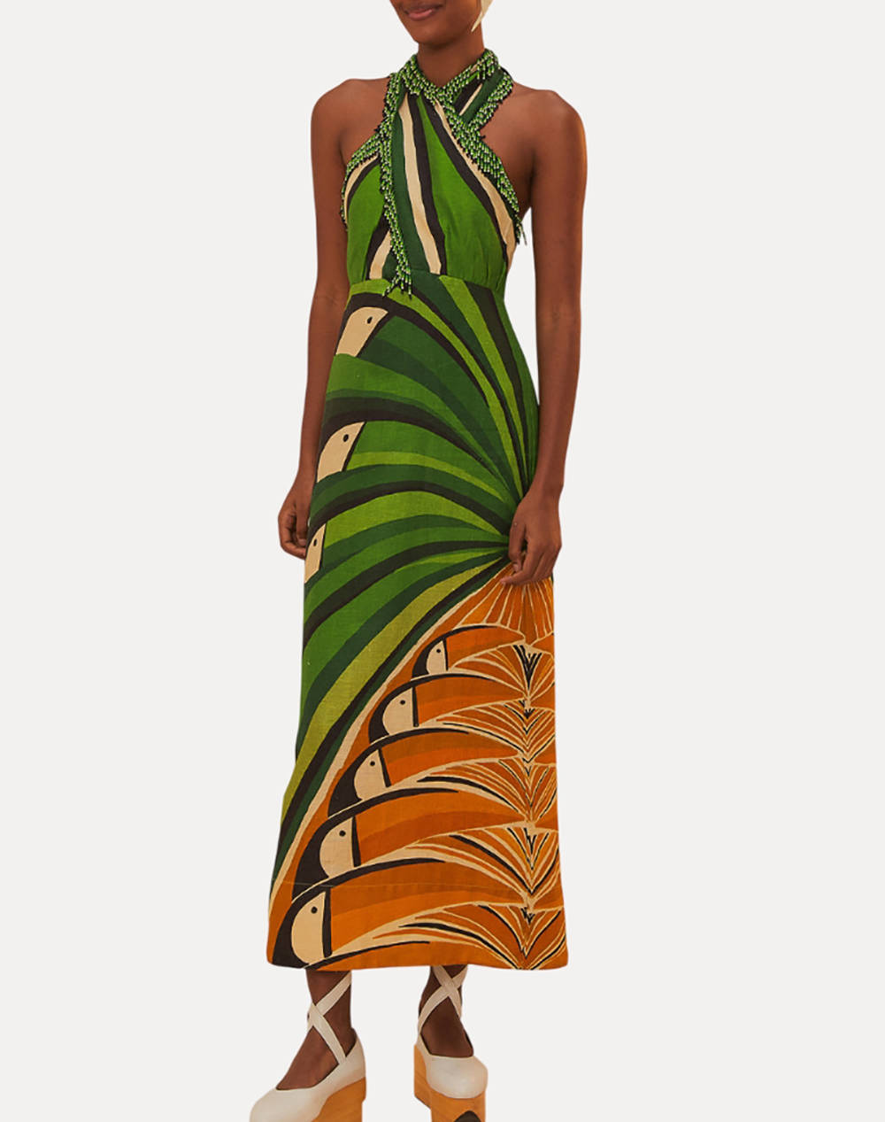 FARM RIO TOUCAN TREE GREEN DRESS