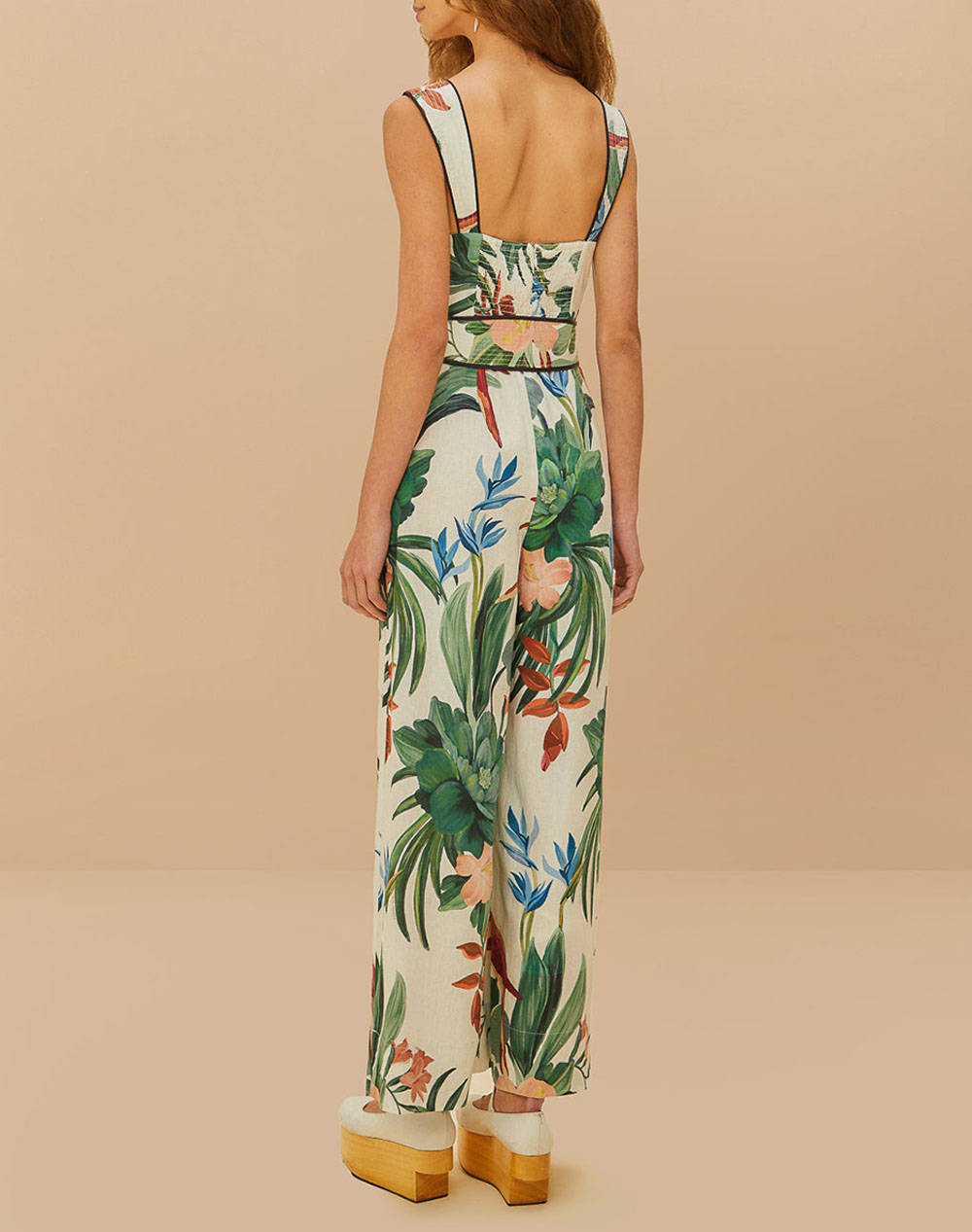 FARM RIO MIDNIGHT MACAW FIESTA MIX JUMPSUIT