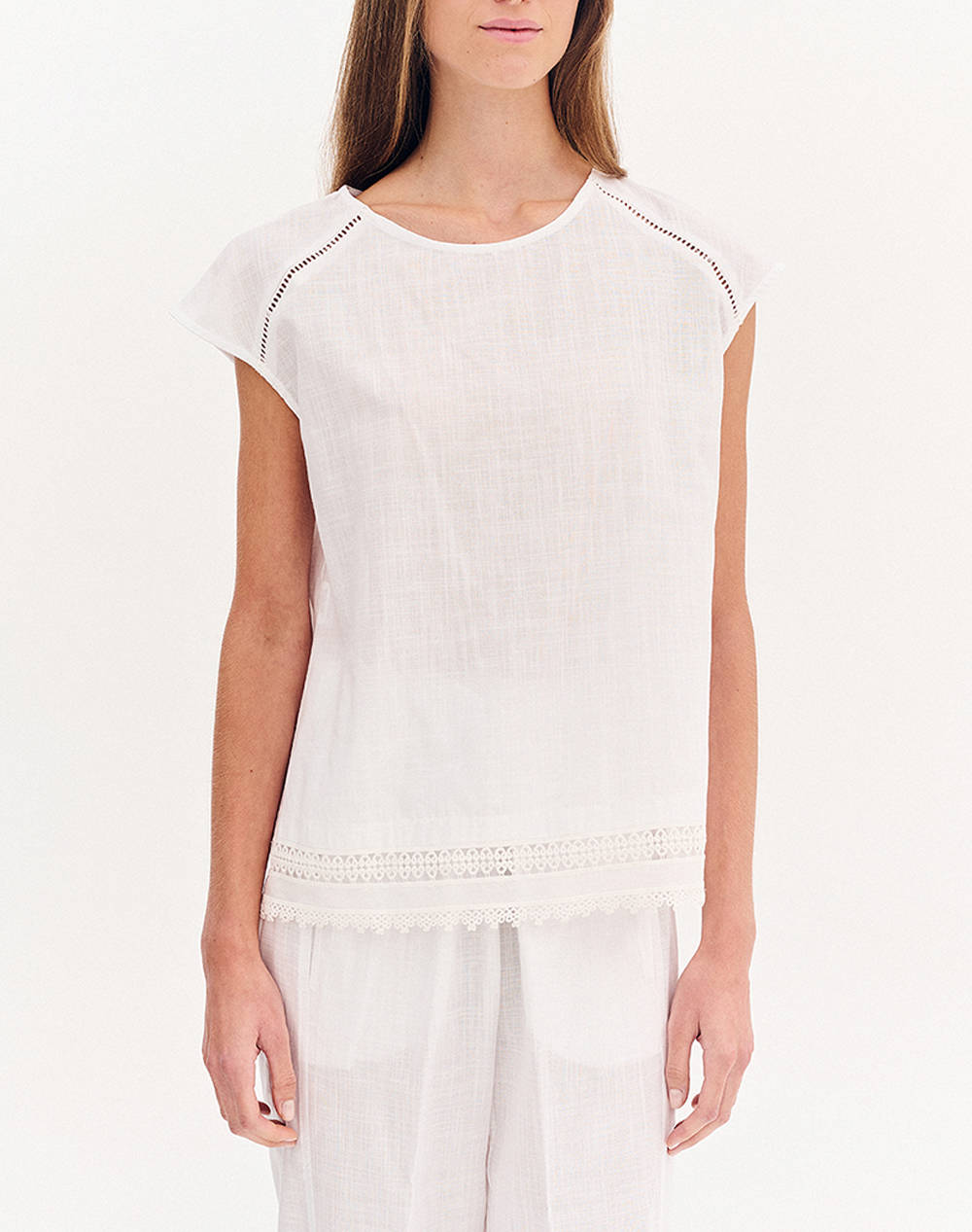 FOREL Bluza din bumbac cu broderie