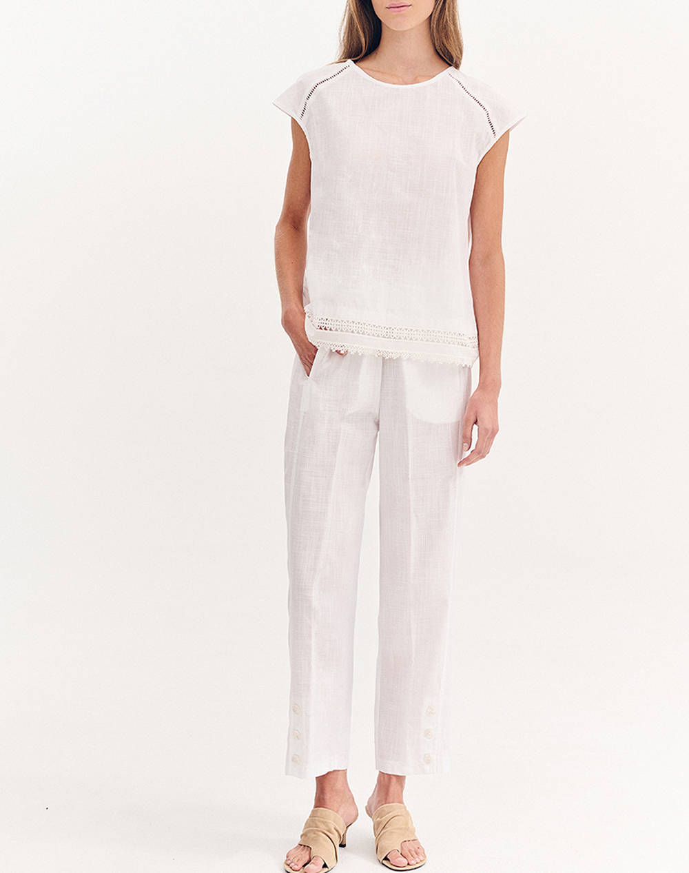 FOREL Bluza din bumbac cu broderie