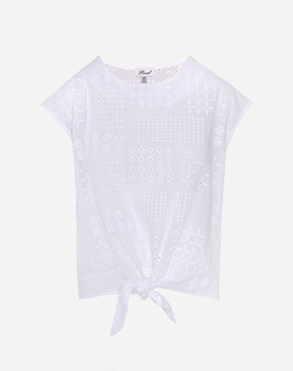 FOREL Bluza cu design perforat si legare