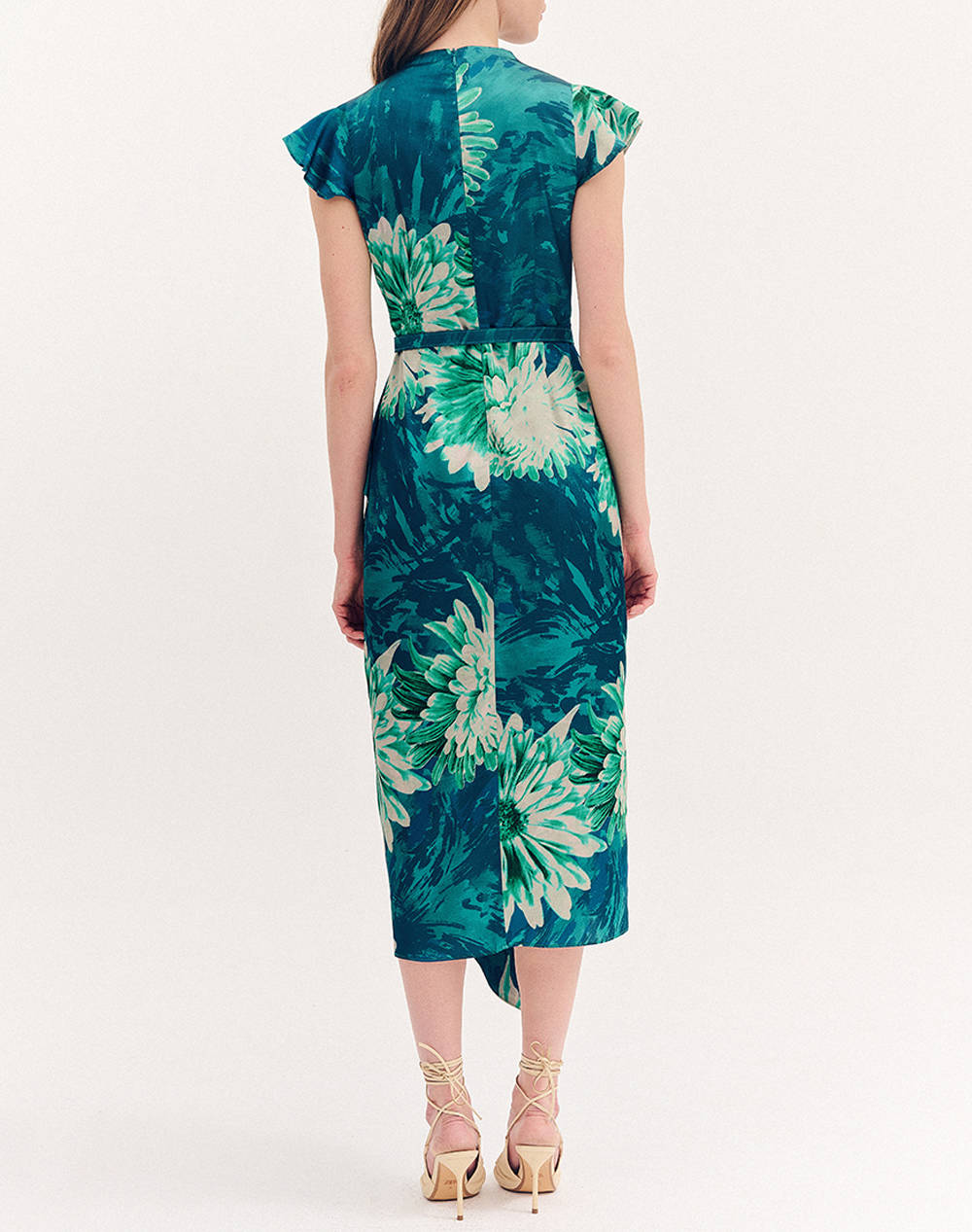 FOREL Rochie midi floral satin