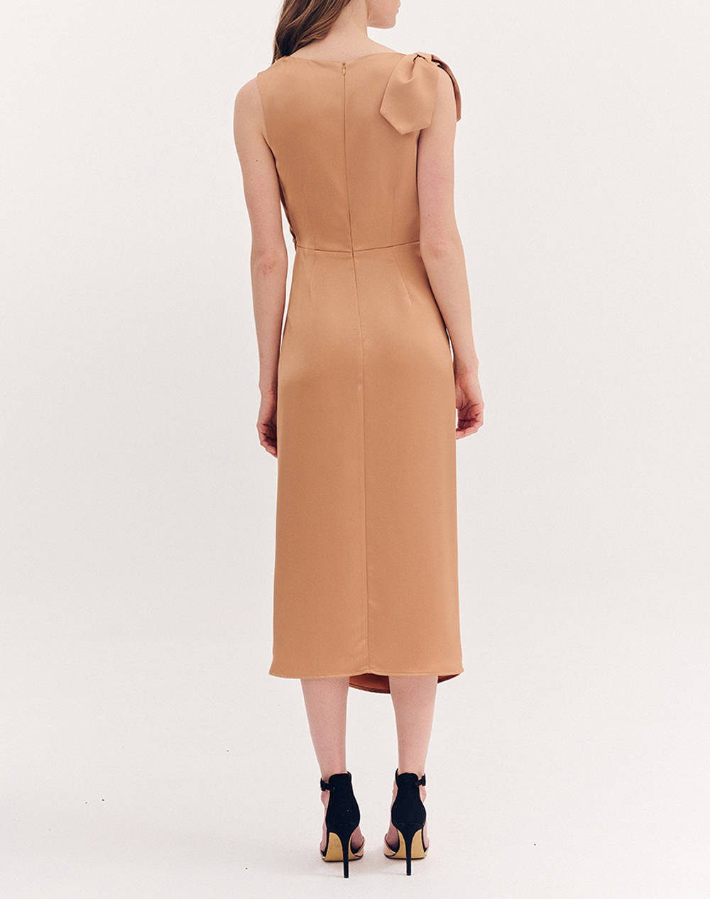 FOREL Rochie stramta satin midi
