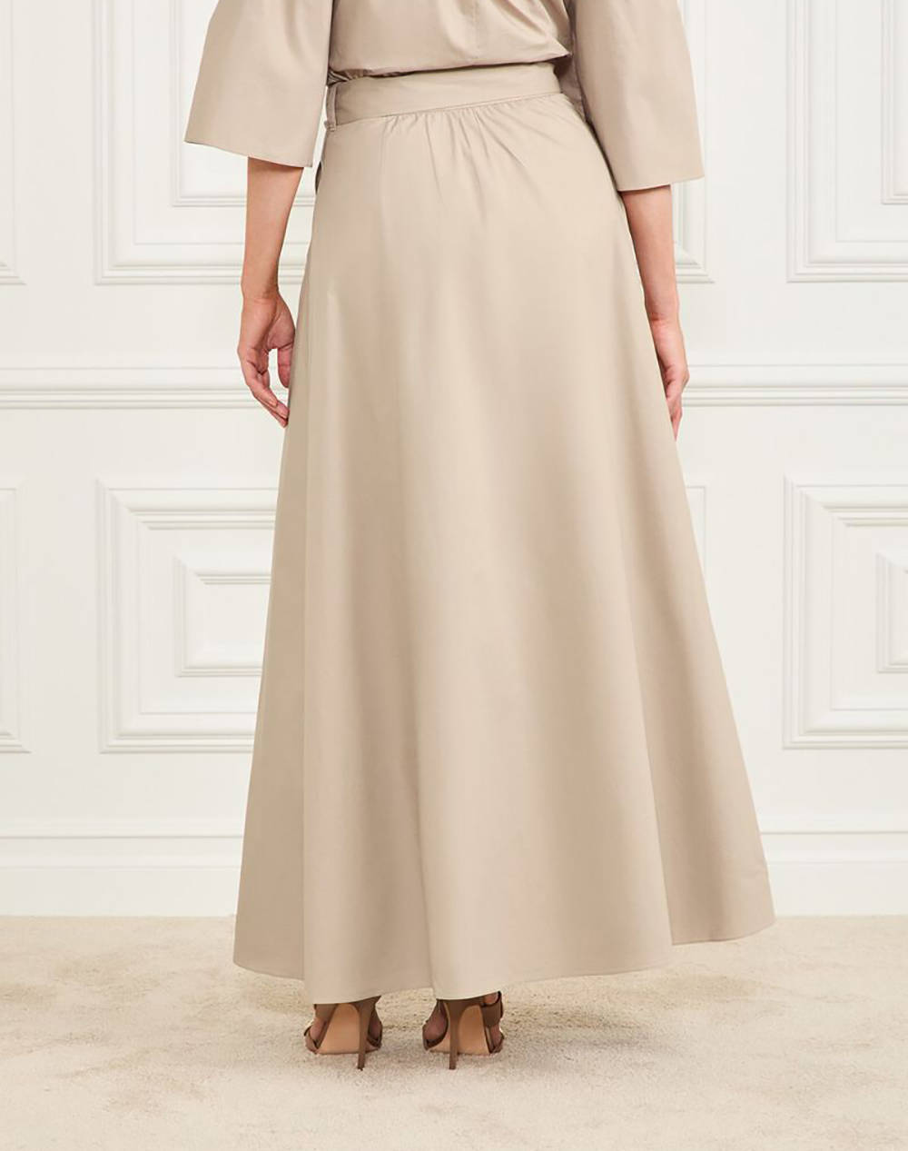 GUESS MARCIANO PAT LONG SKIRT - LIGHT STR COTTON POPELIN 110 FUSTA DE DAMA