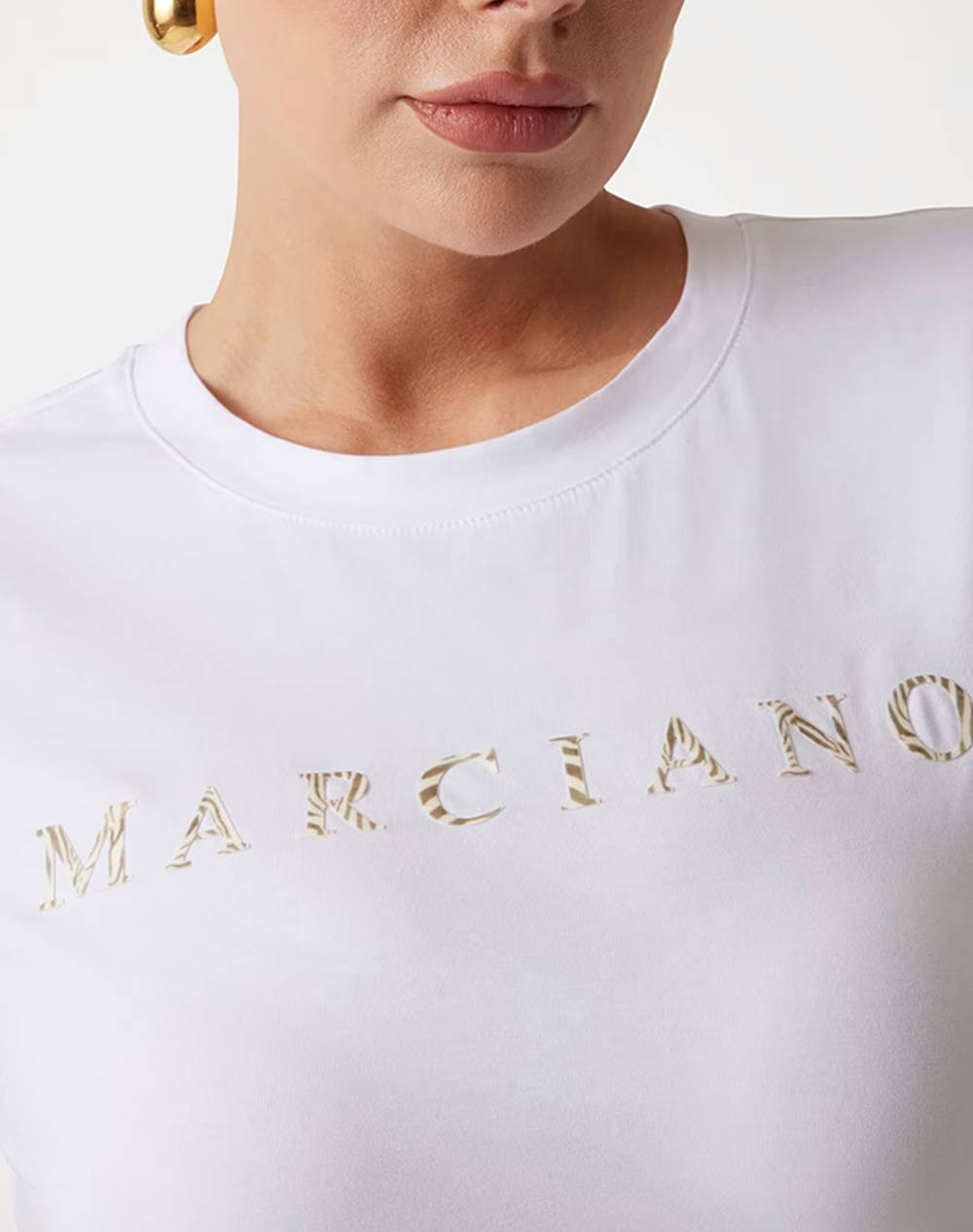 GUESS MARCIANO CANDY RN SS TSHIRT - ORG COTTON STRETCH JERSEY 180 BLUZA DE DAMA
