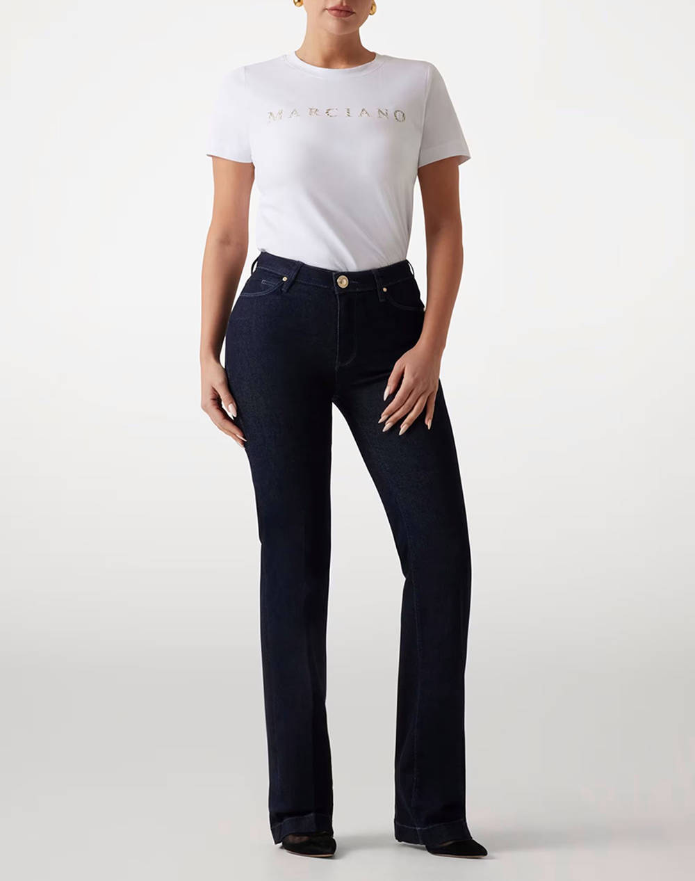 GUESS MARCIANO CANDY RN SS TSHIRT - ORG COTTON STRETCH JERSEY 180 BLUZA DE DAMA