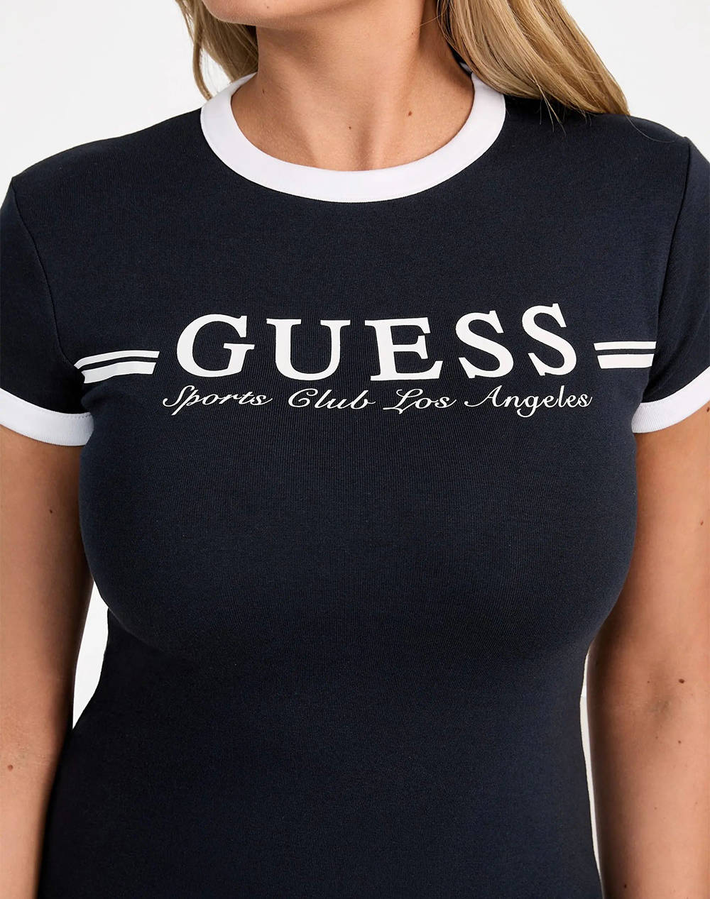 GUESS ACTIVE SS DRESS - ORG COTTON STR RIB 1X1 320 ROCHIE W