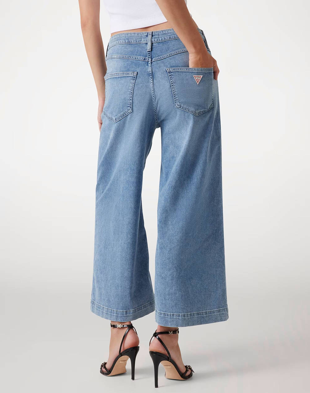 GUESS BELLFLOWER CROP WIDE LEG PANTALONI DE DAMA