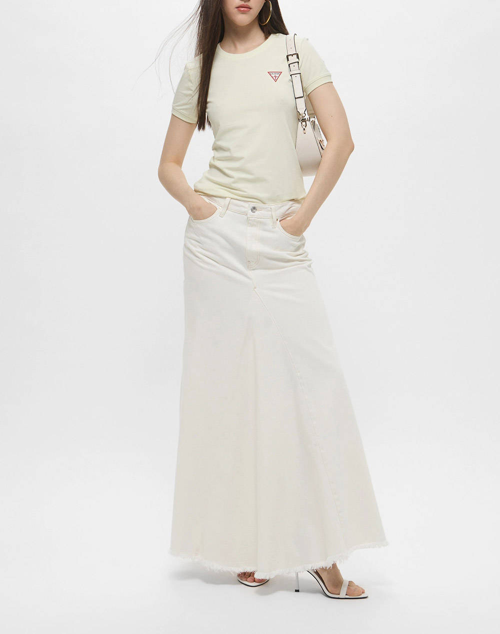 GUESS PANELED MAXI SKIRT FUSTA DE DAMA