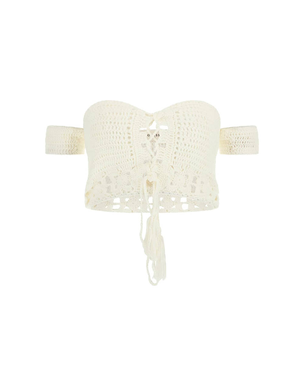 GUESS CROCHET TOP - ACRYLIC CROCHET YARN BLUZA W