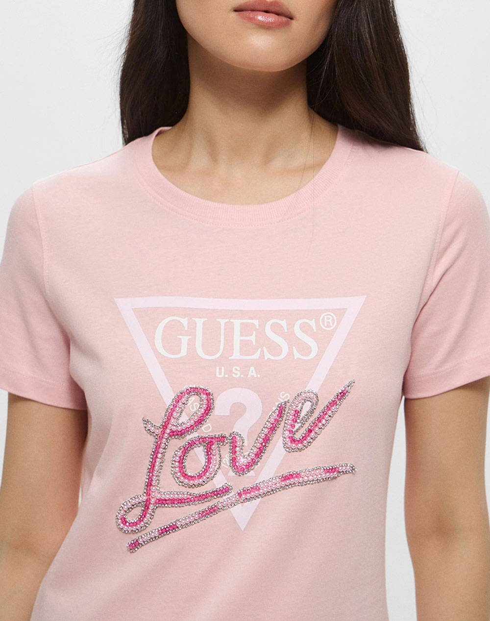 GUESS CN SS LOVE TRIANGLE TEE BLUZA DE DAMA
